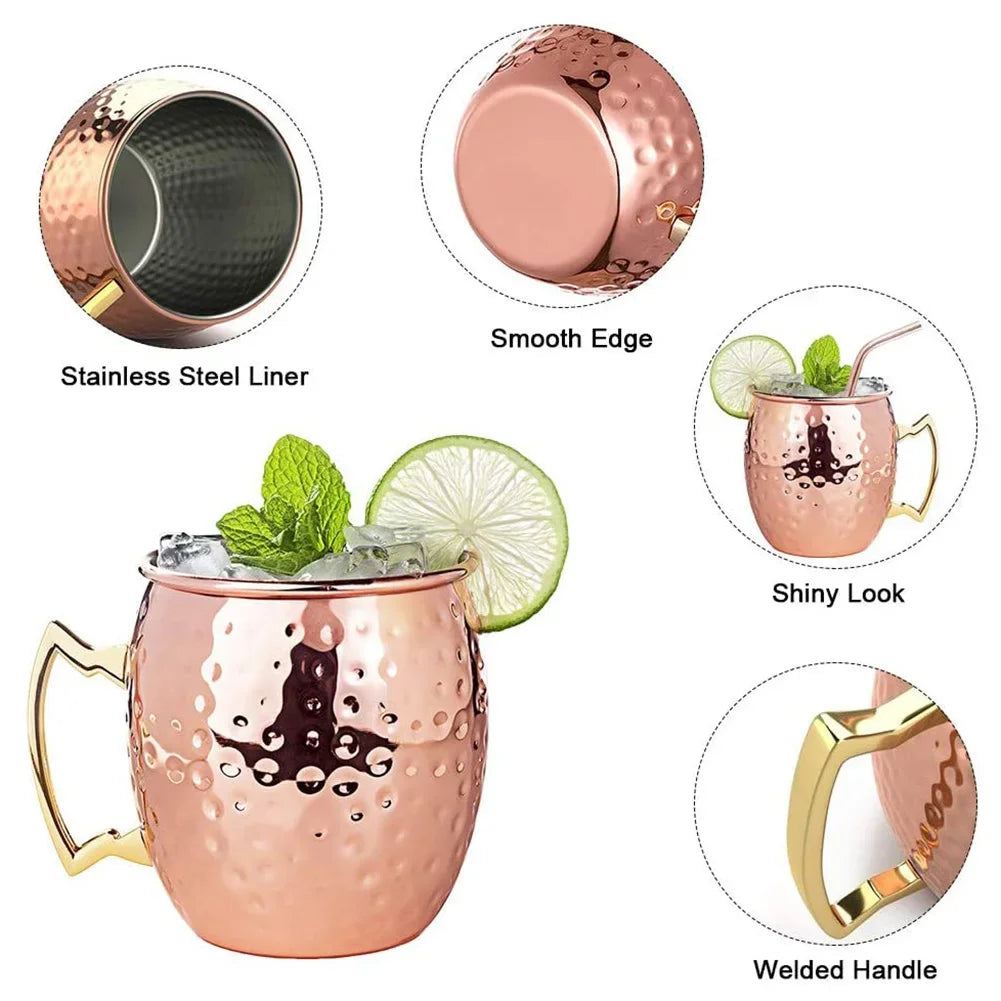 18oz 304 Stainless Steel Copper-Plated Moscow Mule Mug