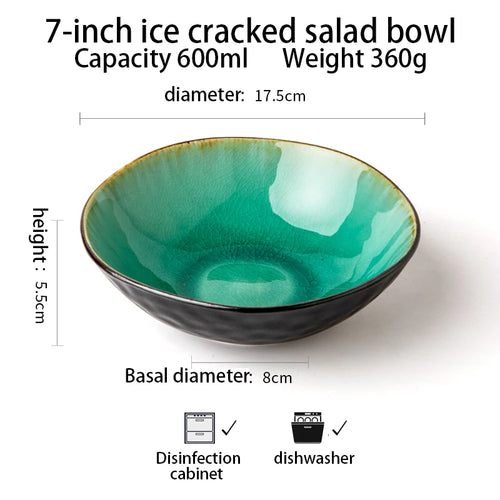 7-Inch Kiln-Glazed Ceramic Bowl for Ramen, Ice Cream, and More