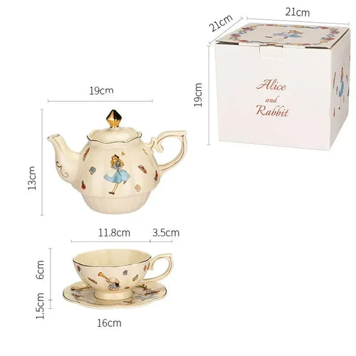 Luxury Cup and Pot Girl and Rabbit - Ceramic Tea/Coffee pot & Cup