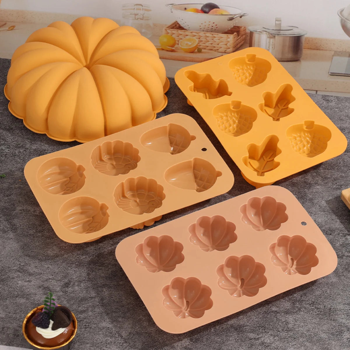 Halloween Pumpkin Mousse Cake Silicone Mold