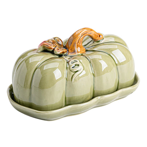 Cute and Novel Pumpkin Dining/Snack Plate with Lid - Ceramic