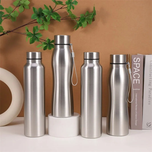 1000ml Red Stainless Steel Single-Layer Sports Water Bottle