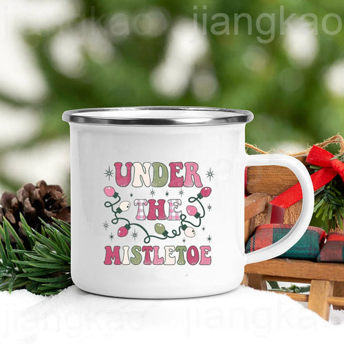 “Christmas Calories Don’t Count” Festive Enamel Coffee Mug