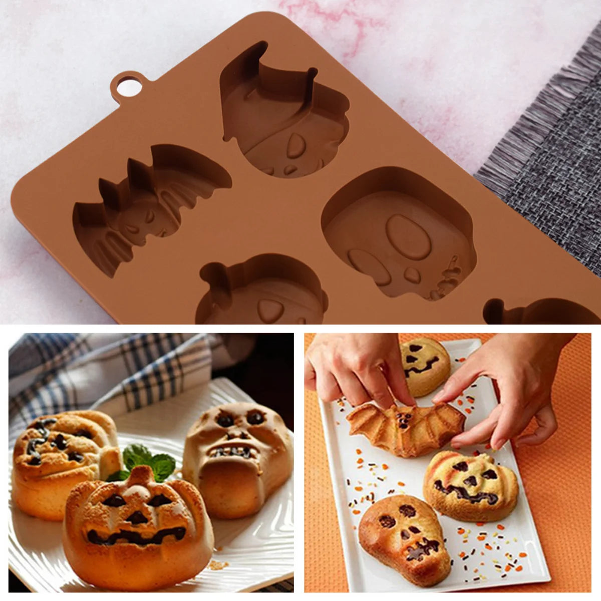 Creative Pumpkin & Ghost Silicone Chocolate Mold