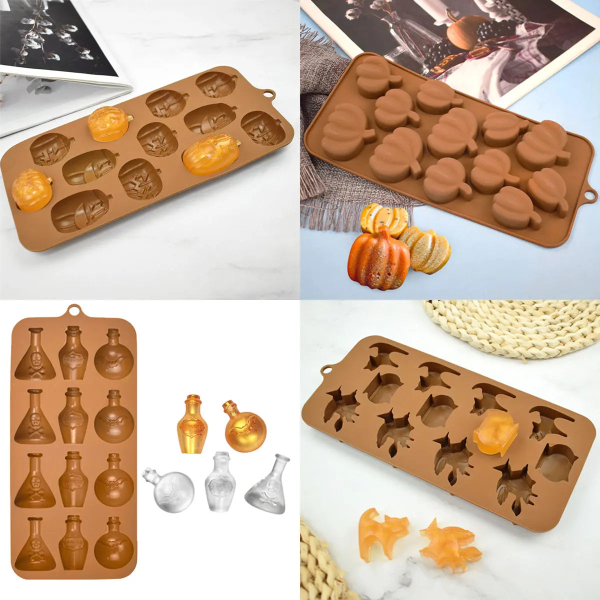 Creative Pumpkin & Ghost Silicone Chocolate Mold