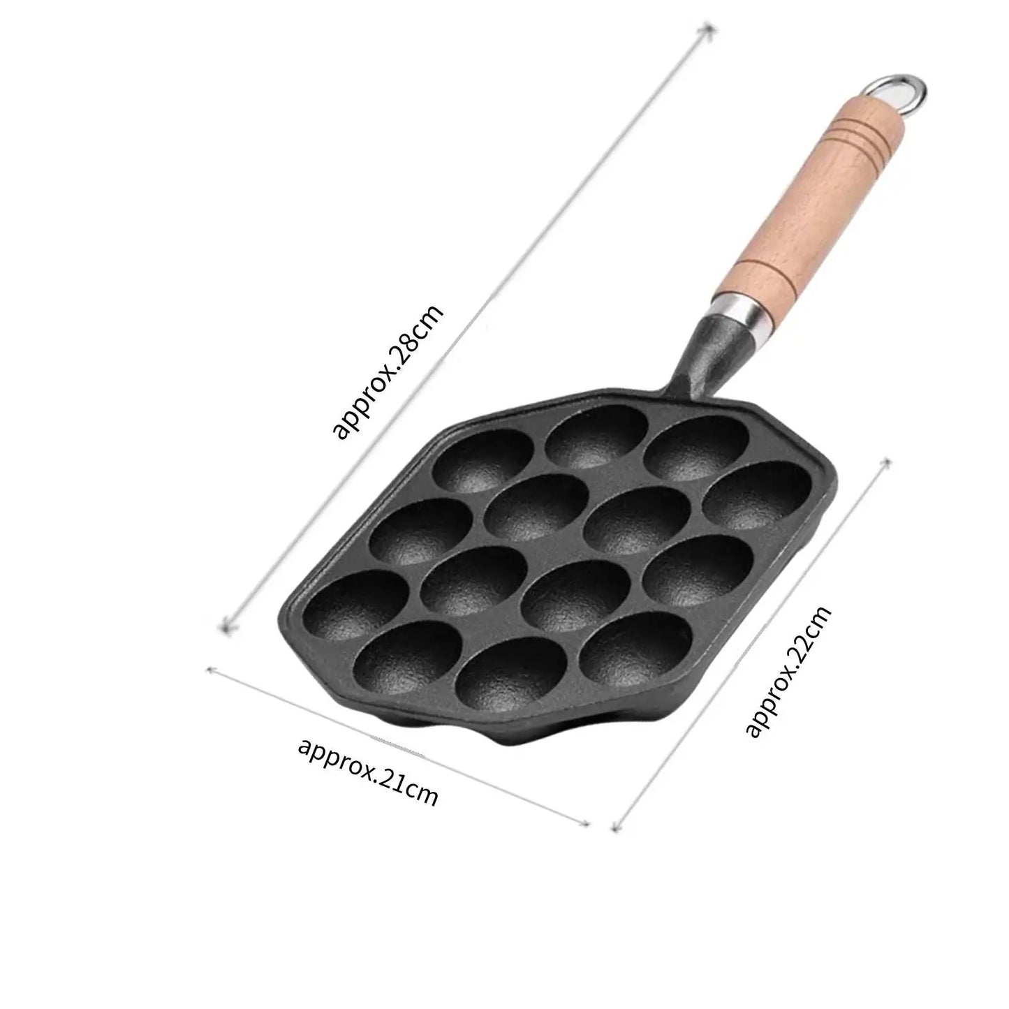 14 Holes Takoyaki Pan Nonstick Cast Iron