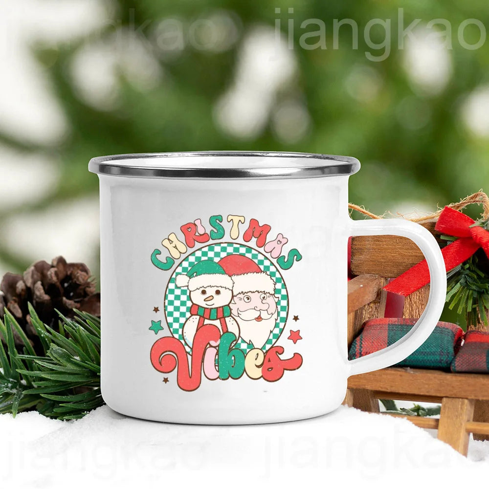 “Christmas Calories Don’t Count” Festive Enamel Coffee Mug