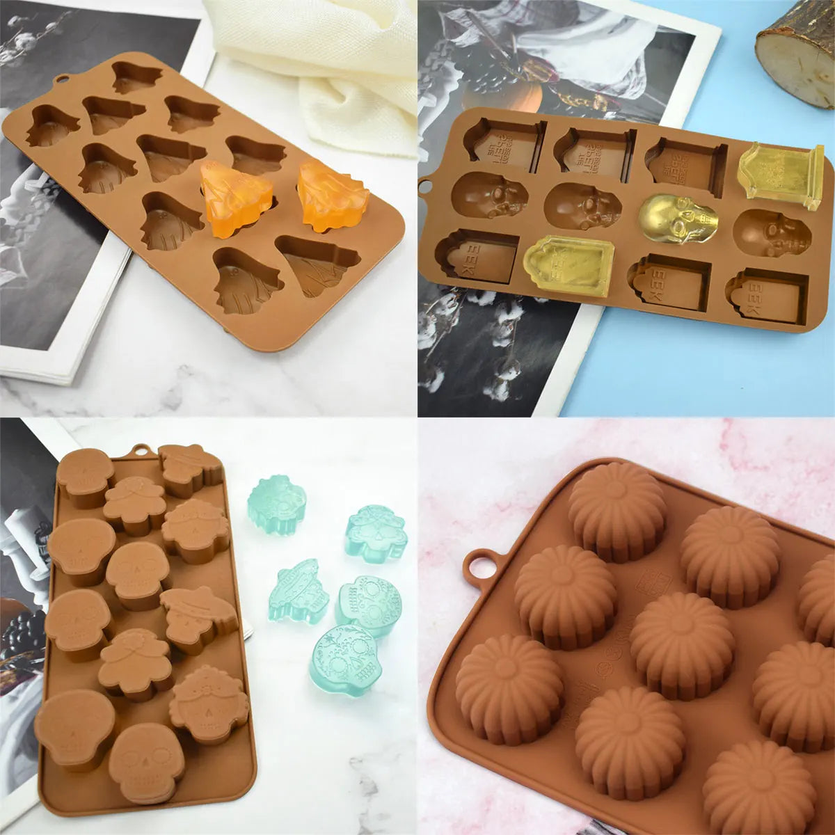 Creative Pumpkin & Ghost Silicone Chocolate Mold