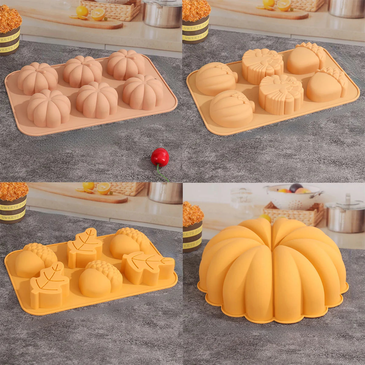 Halloween Pumpkin Mousse Cake Silicone Mold