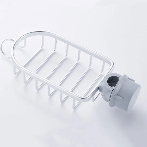 Kitchen Space Aluminum Sink Drain Rack Sponge Storage Faucet Holder