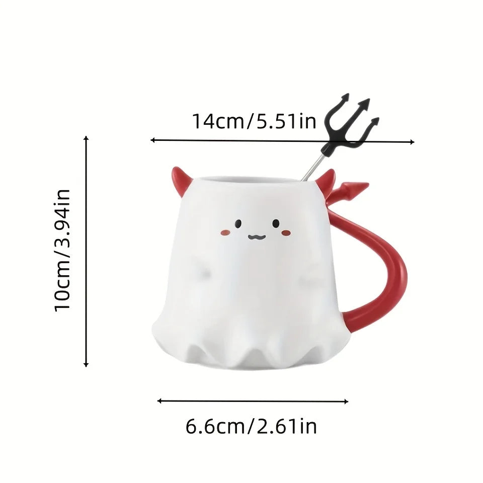 1pc - 16oz Large Ceramic Halloween Devil Mug