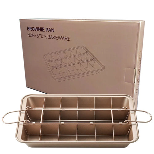 18-Hole Non-Stick Brownie Pan with Built-In Divider