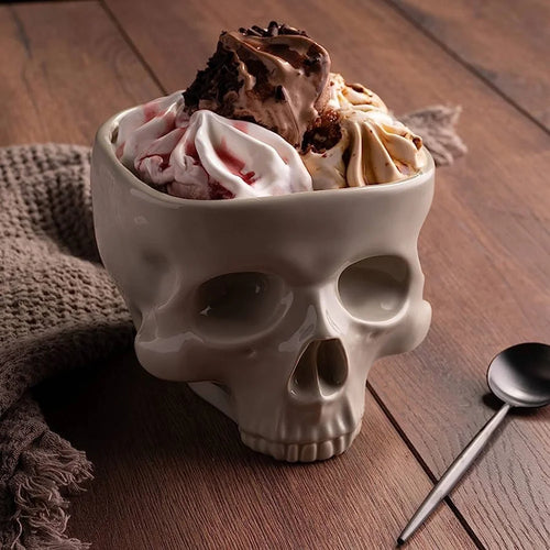 Porcelain Retro Gothic Skull Bowl