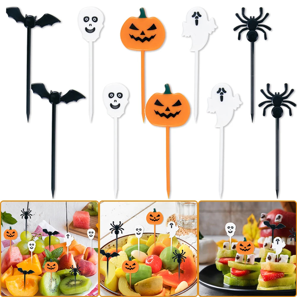 10/20pcs Plastic Halloween Toothpicks - Cupcake Topper