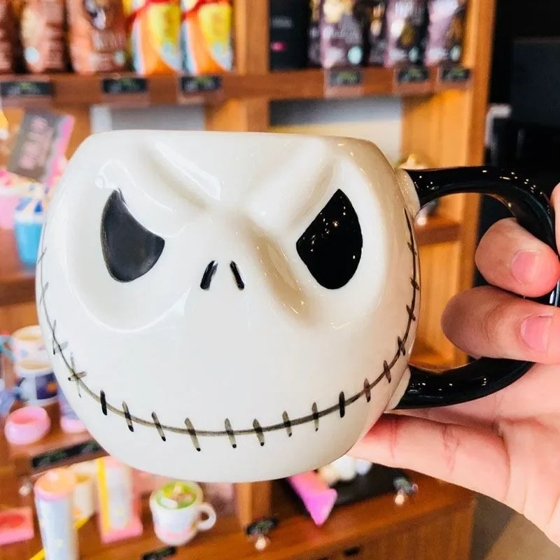 600ml Halloween Skull Mug with Handle - Ceramic Cup