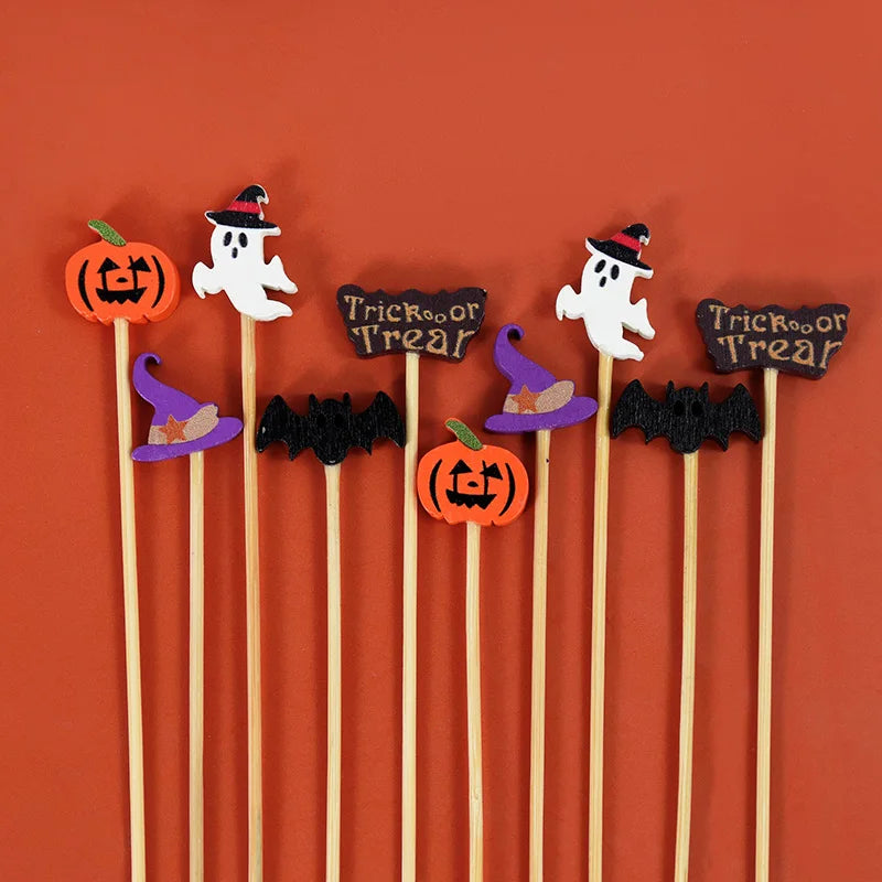 50/100Pcs Halloween Disposable Bamboo Toothpick - Skewers