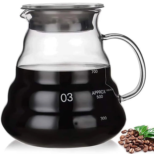 Clear Glass Coffee Carafe - Diamond Shaped Coffee Pot with Reusable