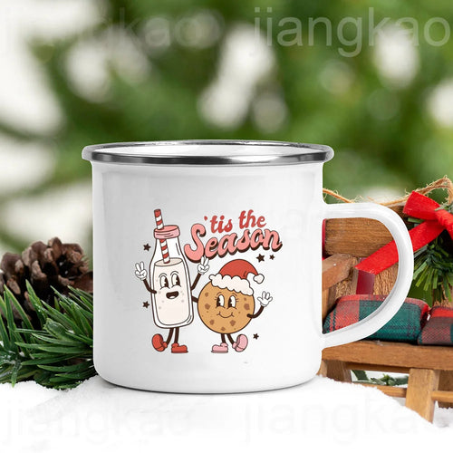 “Christmas Calories Don’t Count” Festive Enamel Coffee Mug