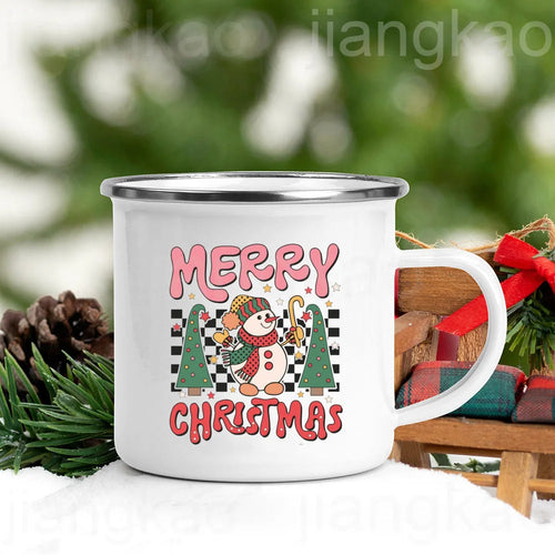 “Christmas Calories Don’t Count” Festive Enamel Coffee Mug