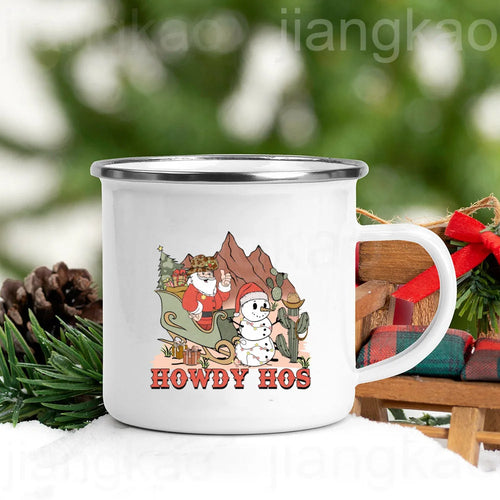 “Christmas Calories Don’t Count” Festive Enamel Coffee Mug