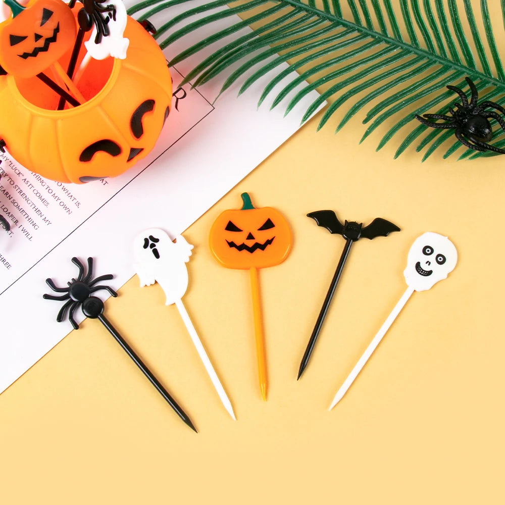 10/20pcs Plastic Halloween Toothpicks - Cupcake Topper