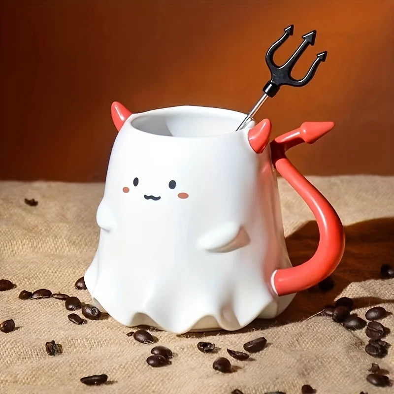 1pc - 16oz Large Ceramic Halloween Devil Mug