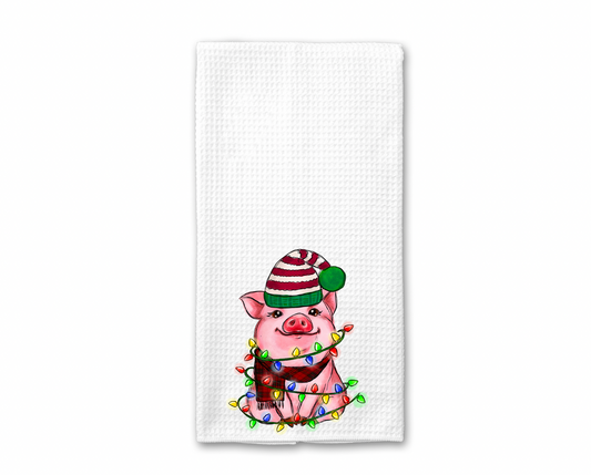 Christmas Pig Kitchen Towel