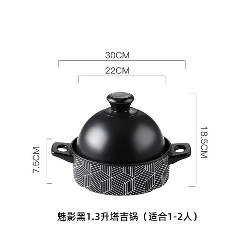 1.3L Ceramic Kitchen Tagine Pot for Soup & Stews