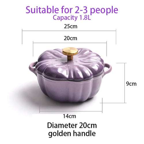 Pumpkin Enamel Stew Sets of Pot - Iron Casserole Pots