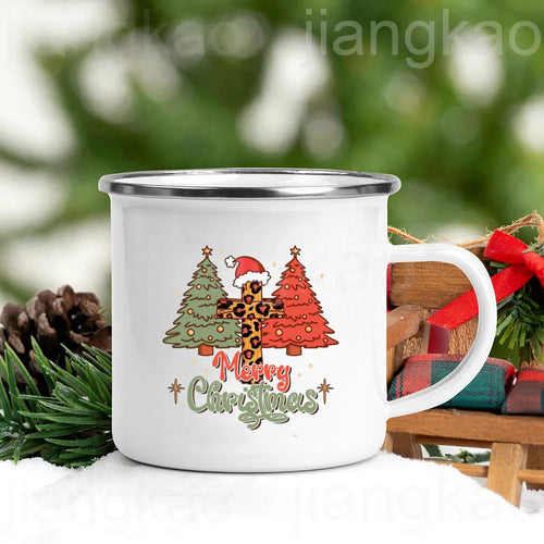 “Christmas Calories Don’t Count” Festive Enamel Coffee Mug