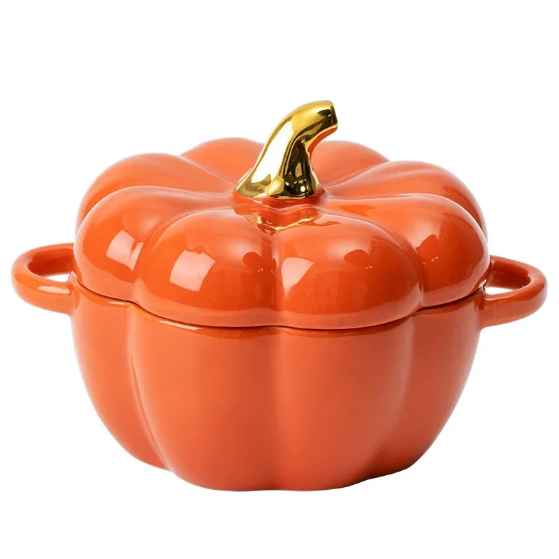 Pumpkin Stew Pot - Ceramic Bowl with Cover - 450 ML