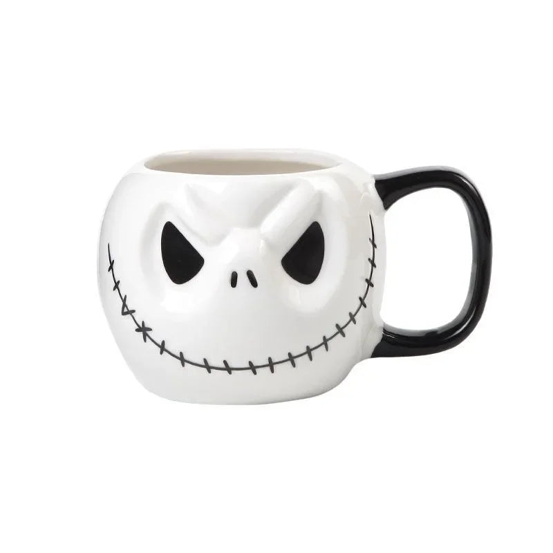 600ml Halloween Skull Mug with Handle - Ceramic Cup