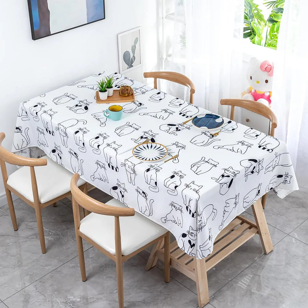 Cat themed Waterproof Tablecloth