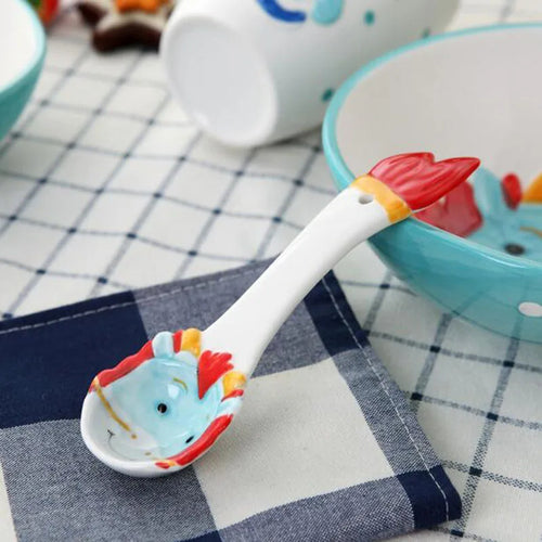 4Pcs/Set Ceramic Pet Design Spoon