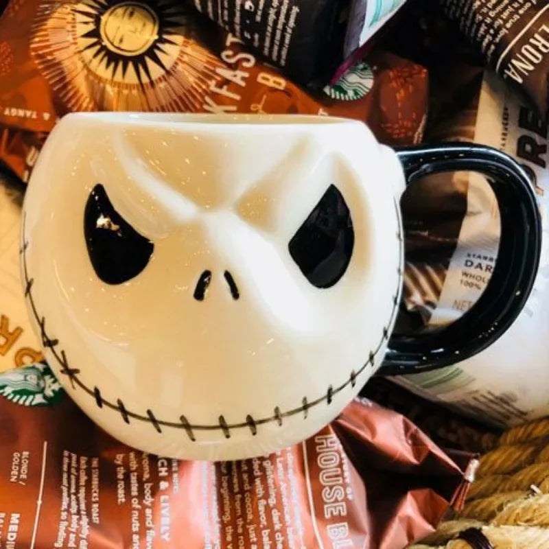 600ml Halloween Skull Mug with Handle - Ceramic Cup