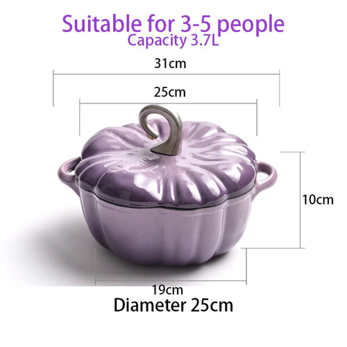 Pumpkin Enamel Stew Sets of Pot - Iron Casserole Pots