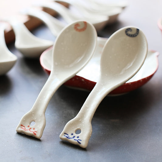 Set of 8pcs Cartoon Cat Spoons - Ceramic