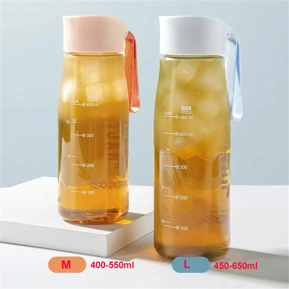 550ml/650ml Clear Plastic Sports Water Bottle with Portable Rope