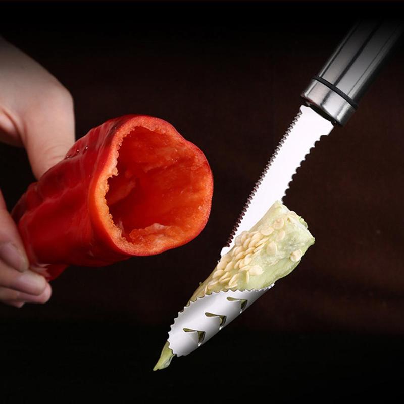 Stainless Steel Curved Chili Corer Knife