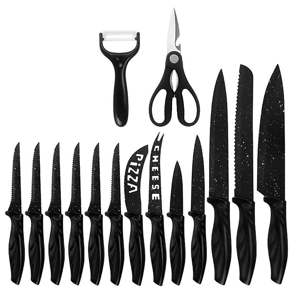 17 Pc Knife Set with Block & Sharpener