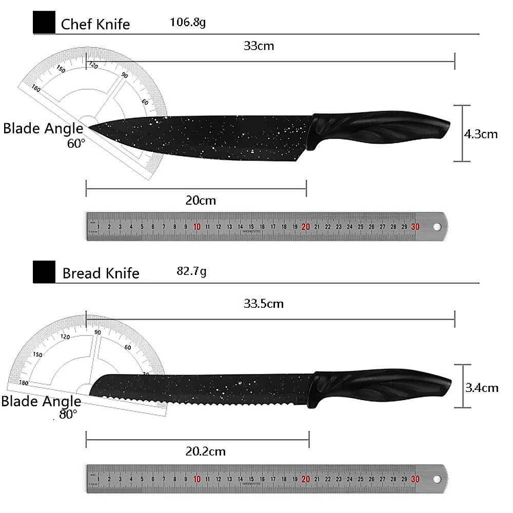 17 Pc Knife Set with Block & Sharpener