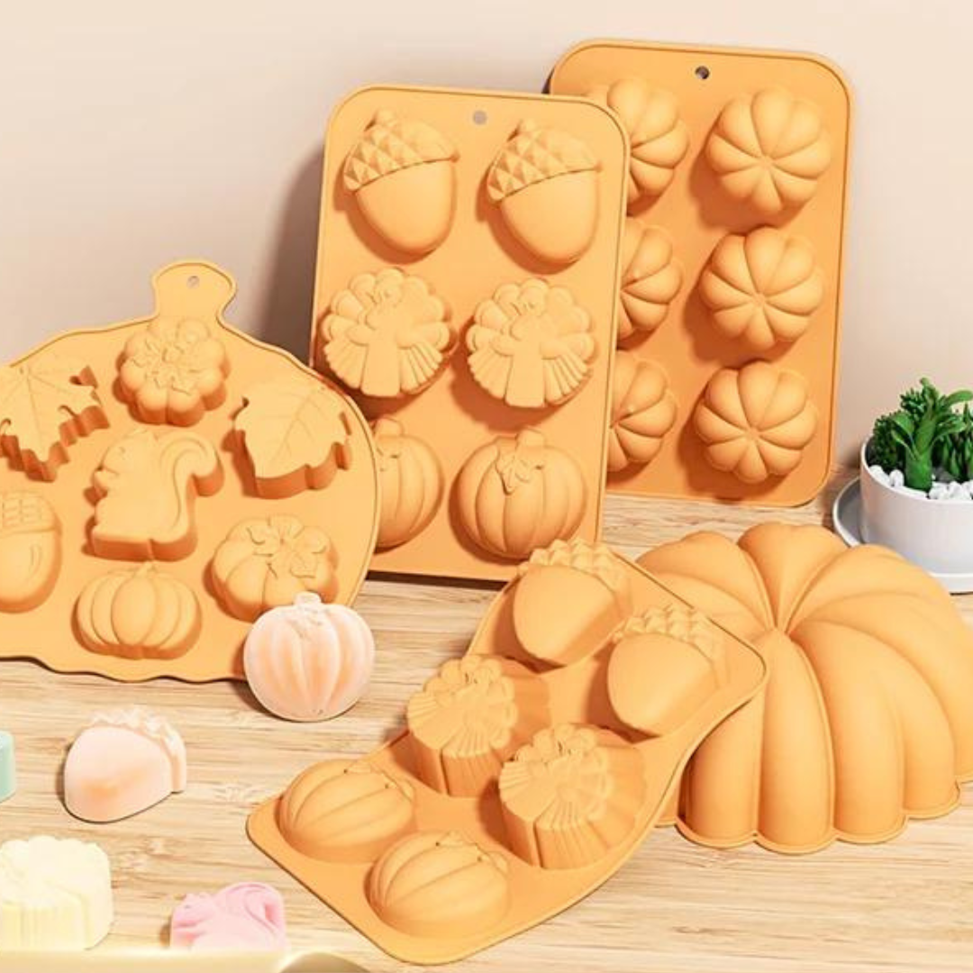 Pumpkin Shaped Silicone Baking Molds - Halloween Designed