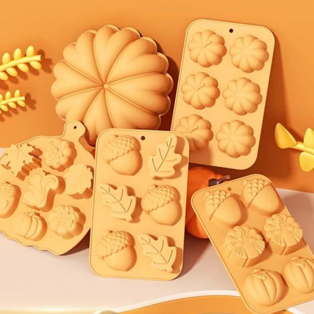 Pumpkin Shaped Silicone Baking Molds - Halloween Designed