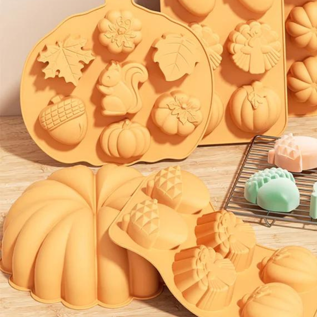 Pumpkin Shaped Silicone Baking Molds - Halloween Designed