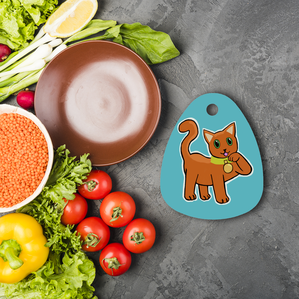 Orange Cat Sublimation Glass Cutting Board