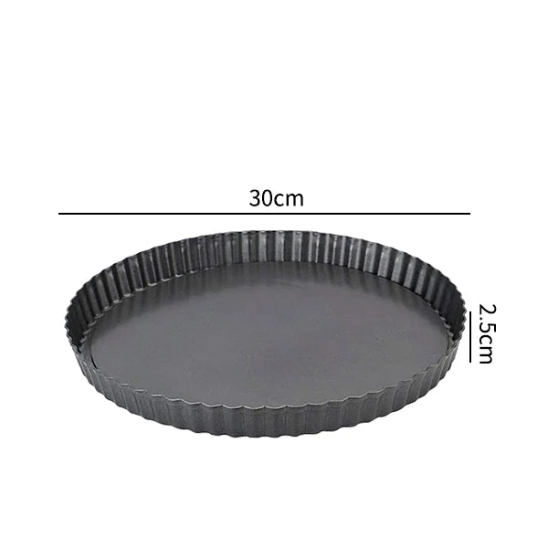 10-32cm Non-Stick Tart Quiche Flan Pan Molds Round Removable Loose Bottom Fluted Heavy Duty Pie Pizza Cake Baking Pan Bakeware