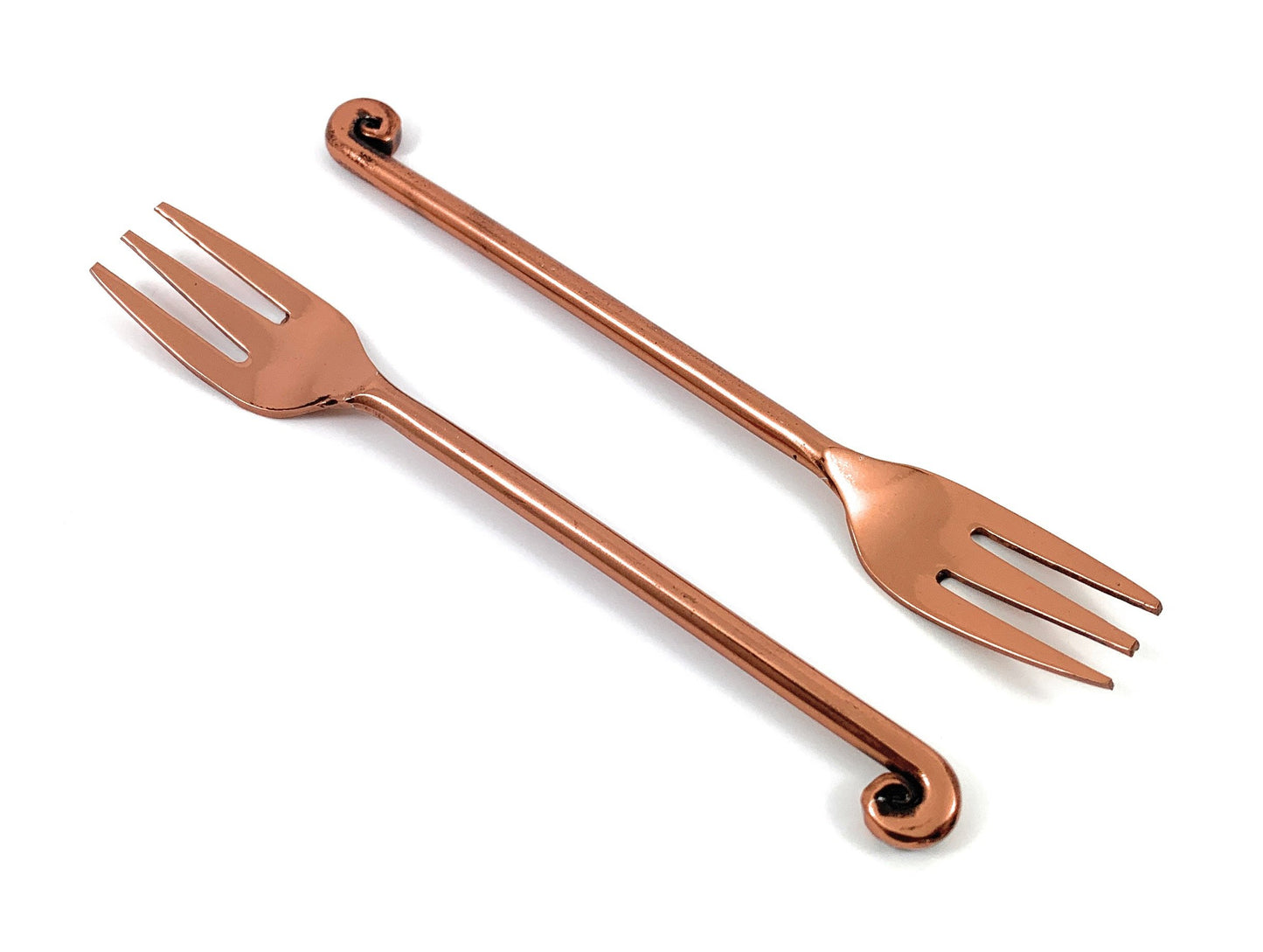 Copper Finish Appetizer Forks Set of 6