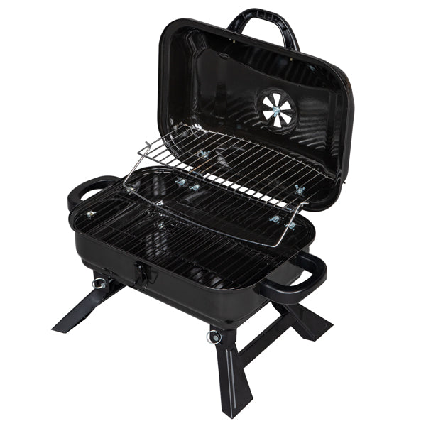 Portable Charcoal Grill/BBQ and Smoker with Lid