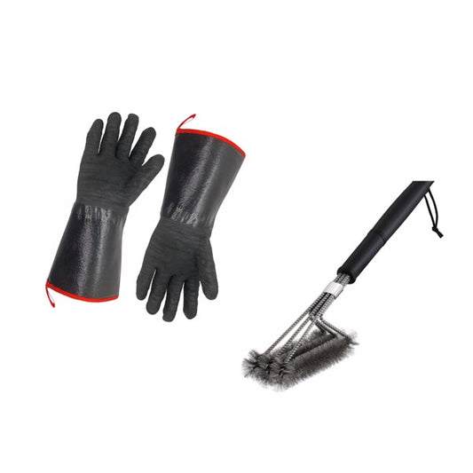 14 " Barbecue Gloves And 18" Barbecue Brush