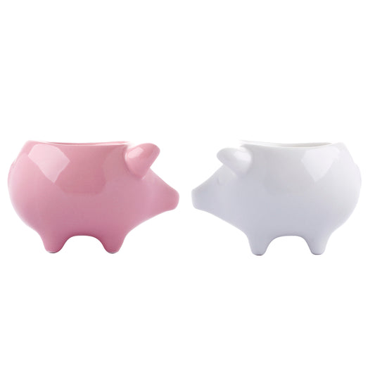 Pink & white eggcups - 2 Piece Set